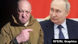 Евгений Пригожин и Владимир Путин. Коллаж