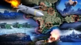 Карта российских военных объектов в Крыму и ракетная атака ВСУ. Коллаж