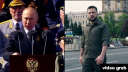 Vladimir Putin va Vladimir Zelenskiy.