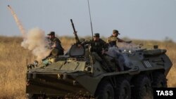 Российские военные во время учений «Кавказ-2016», сентябрь 2016 года