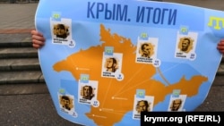 Плакат участника одиночного пикета против аннексии Крыма в Москве. 17 марта 2019 года