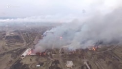 Пожар на складе в Балаклее. Видео с беспилотника